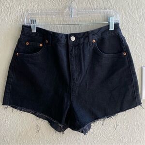 Topshop Black Denim Shorts